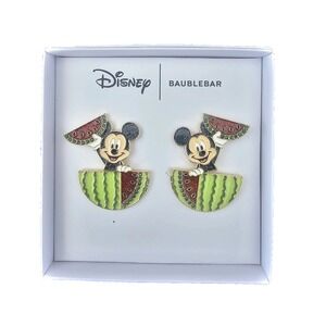 DISNEY BAUBLEBAR MICKEY MOUSE WATERMELON EARRINGS~NIB